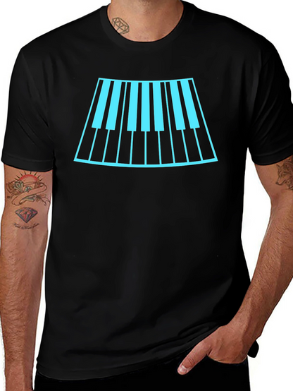 Cool Music T-Shirt with Piano Keyboard Design