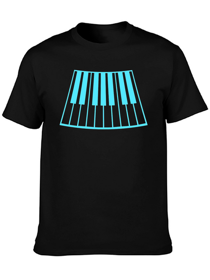 Cool Music T-Shirt with Piano Keyboard Design