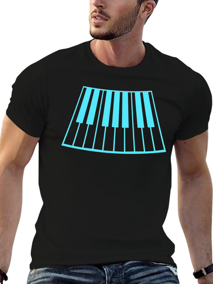 Cool Music T-Shirt with Piano Keyboard Design