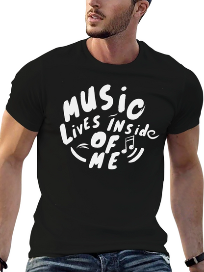 Music Inside Me Graphic Tee - Black Cotton T-Shirt
