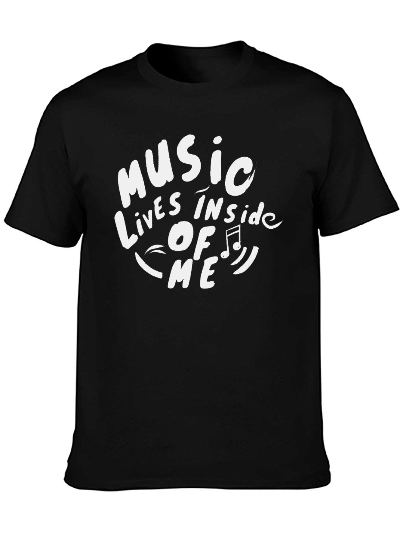 Music Inside Me Graphic Tee - Black Cotton T-Shirt