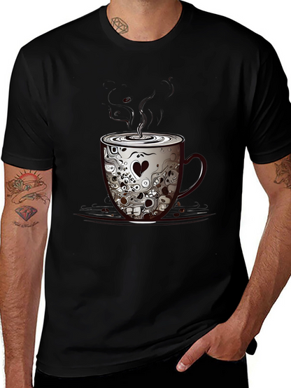 Skull Coffee Cup Graphic Tee