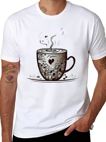 Skull Coffee Cup Graphic Tee