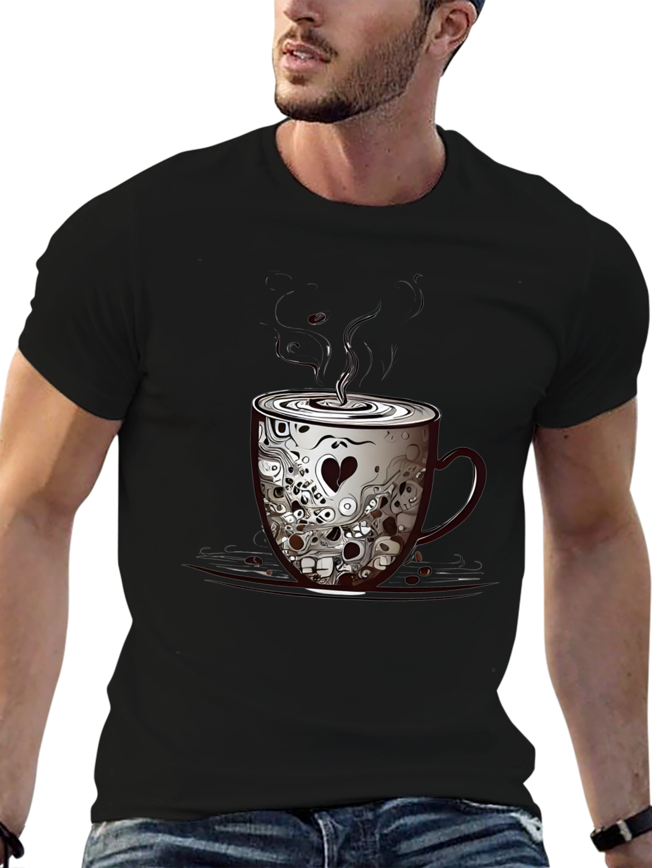 Skull Coffee Cup Graphic Tee