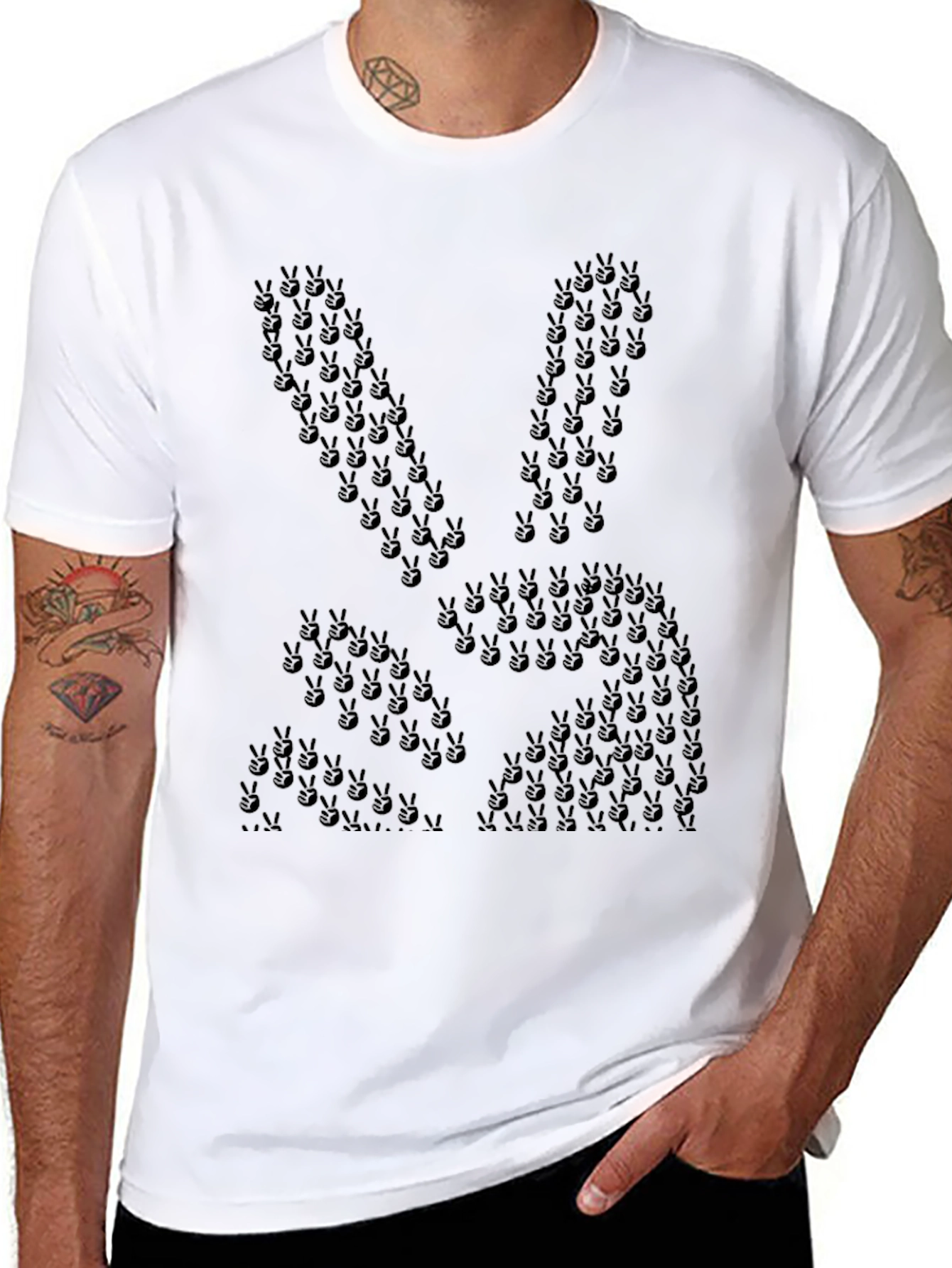 Peace Sign Bunny Graphic Tee