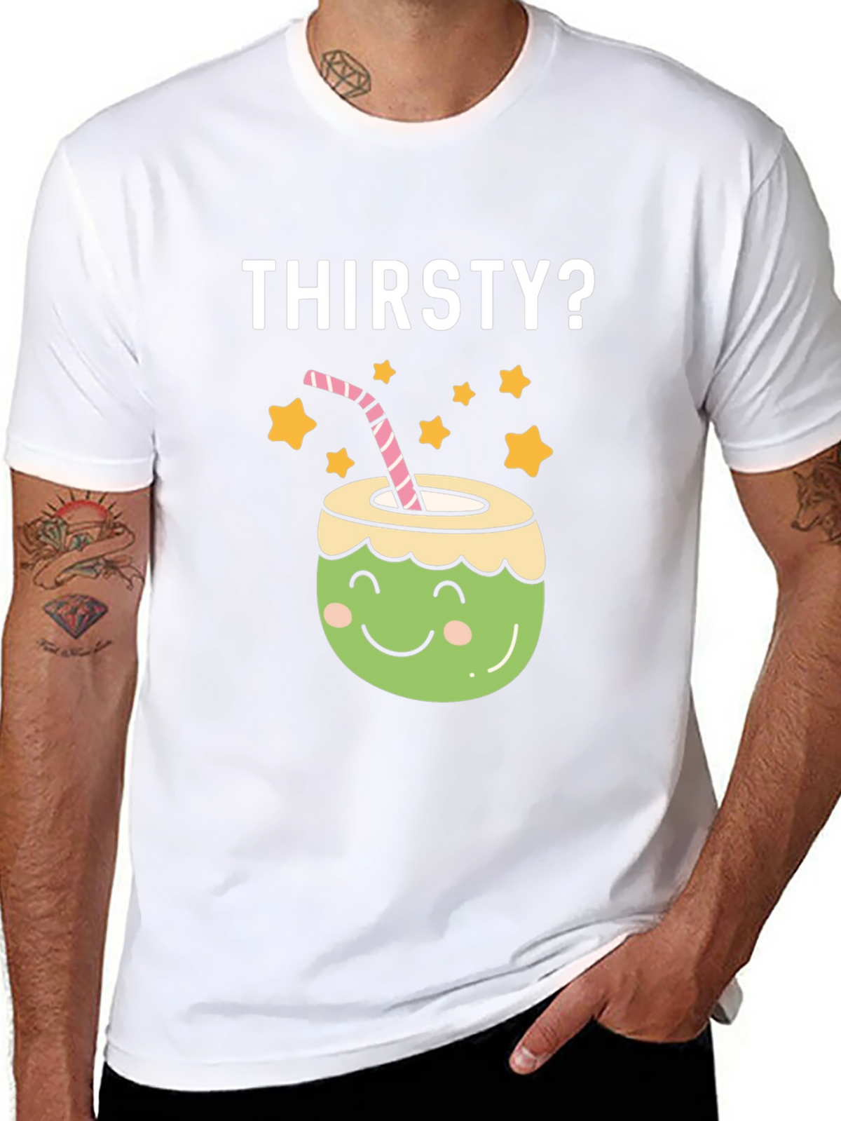 Thirsty? Coconut Graphic Tee - Fun Summer Shirt