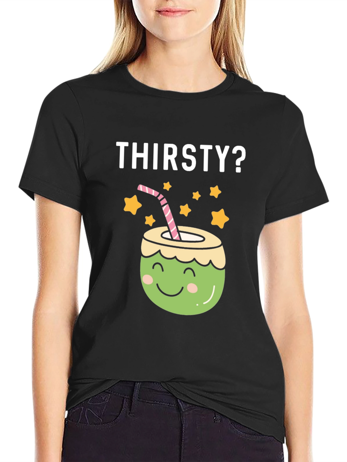 Thirsty? Coconut Graphic Tee - Fun Summer Shirt