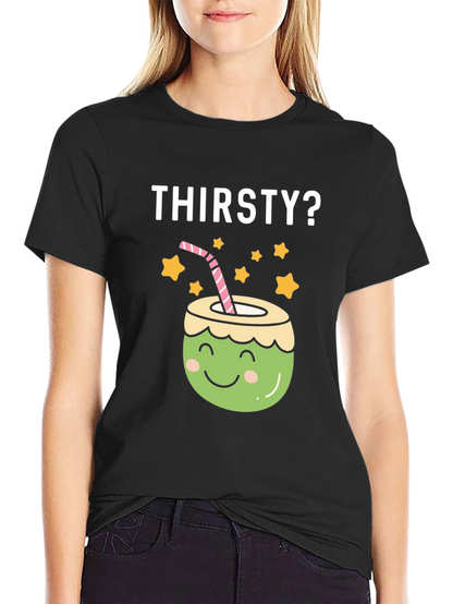 Thirsty? Coconut Graphic Tee - Fun Summer Shirt