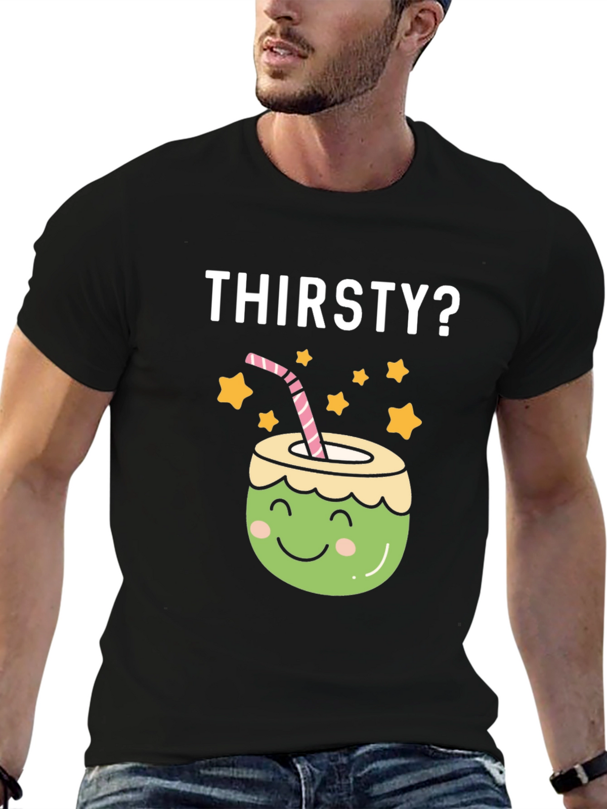 Thirsty? Coconut Graphic Tee - Fun Summer Shirt