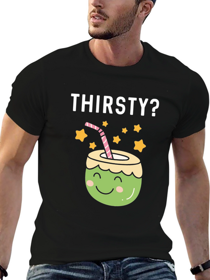 Thirsty? Coconut Graphic Tee - Fun Summer Shirt