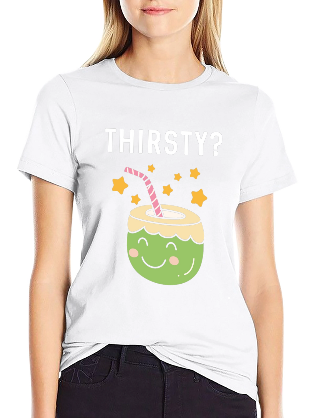 Thirsty? Coconut Graphic Tee - Fun Summer Shirt