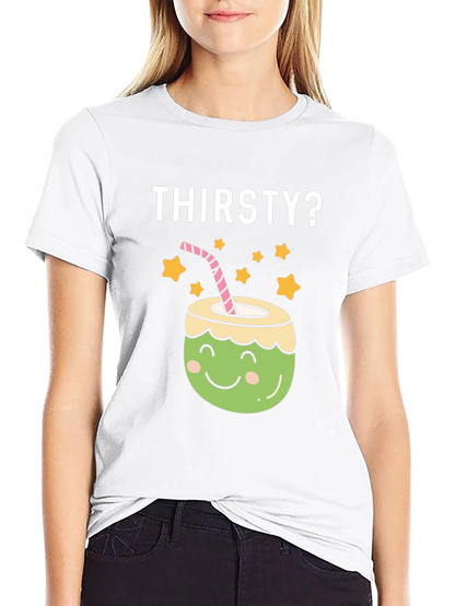 Thirsty? Coconut Graphic Tee - Fun Summer Shirt