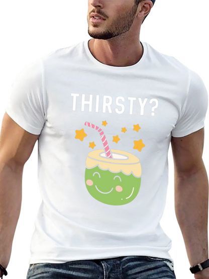 Thirsty? Coconut Graphic Tee - Fun Summer Shirt