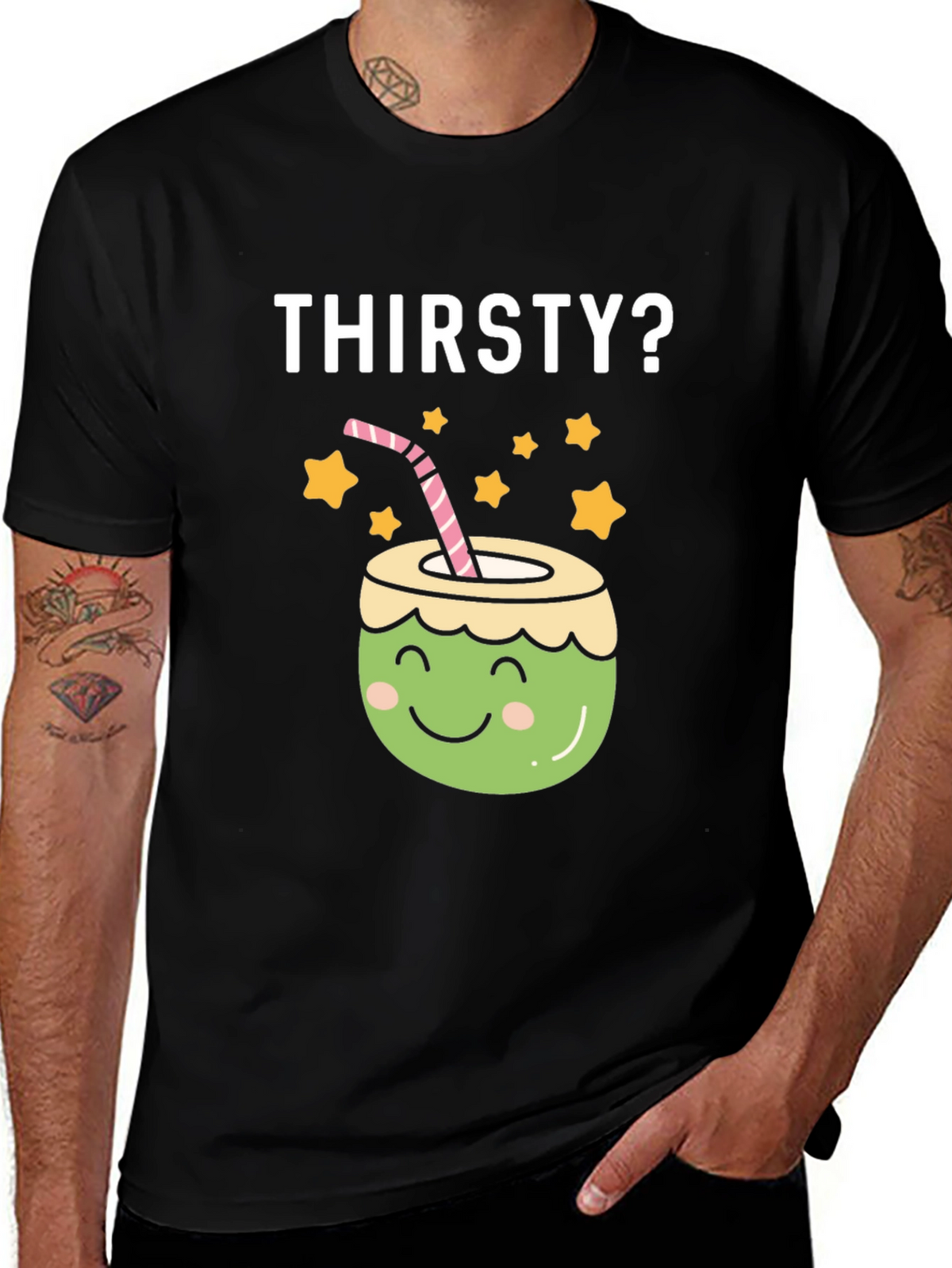 Thirsty? Coconut Graphic Tee - Fun Summer Shirt
