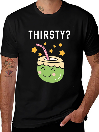 Thirsty? Coconut Graphic Tee - Fun Summer Shirt