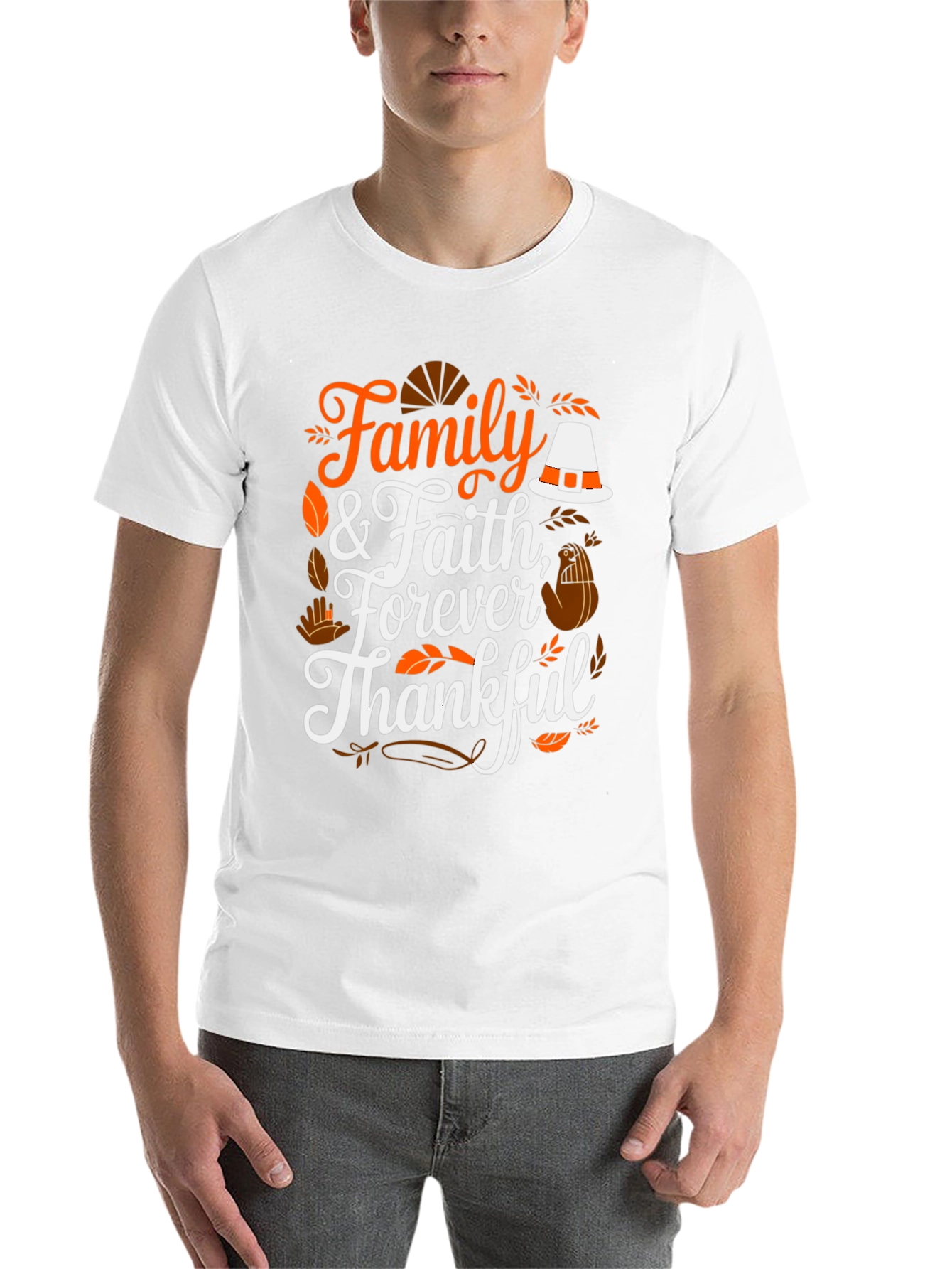 Family & Faith Thanksgiving T-Shirt - Forever Thankful