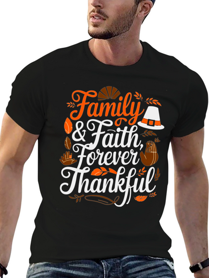 Family & Faith Thanksgiving T-Shirt - Forever Thankful