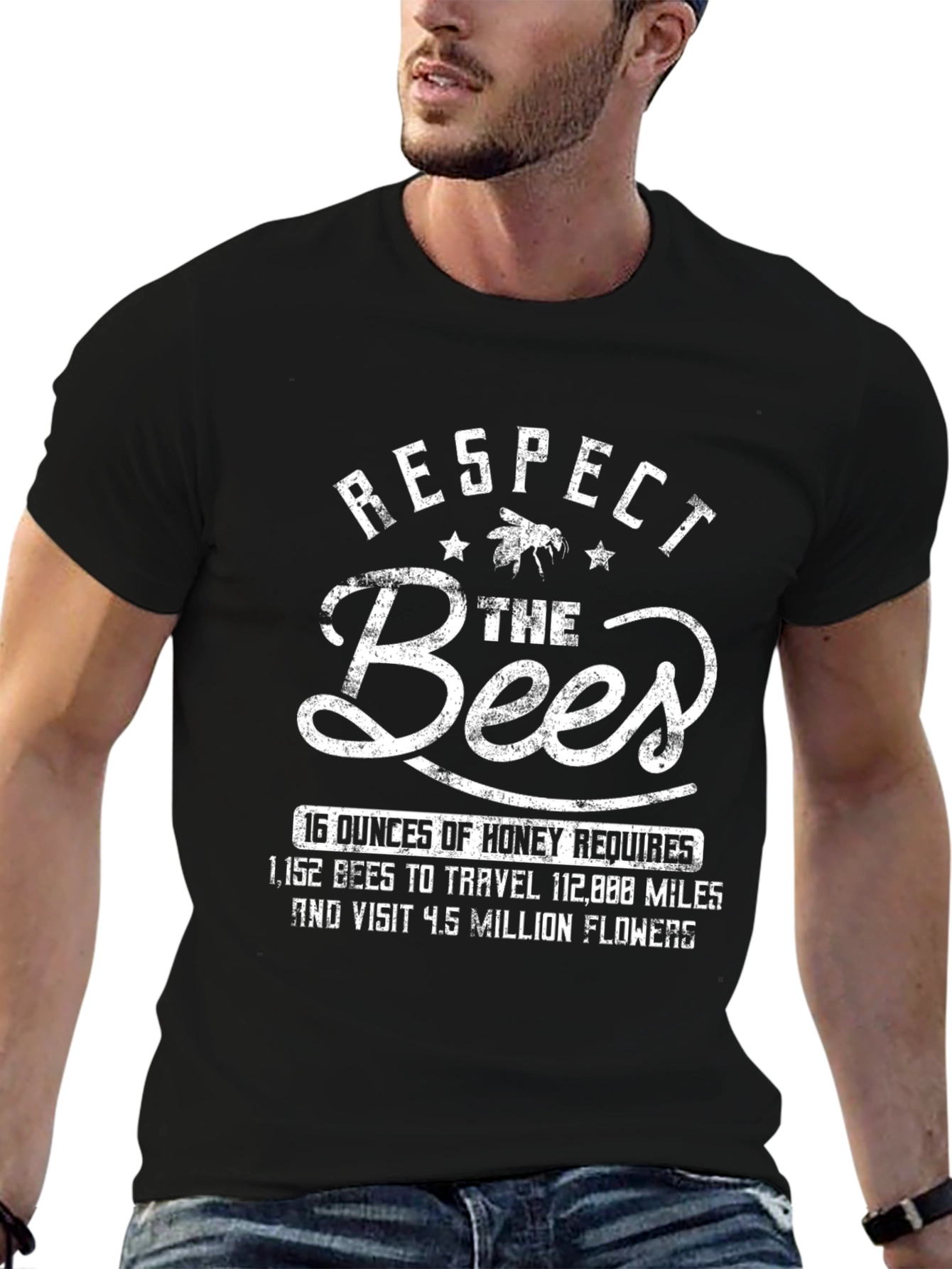 Respect the Bees Graphic T-Shirt - Honey Bee Lover