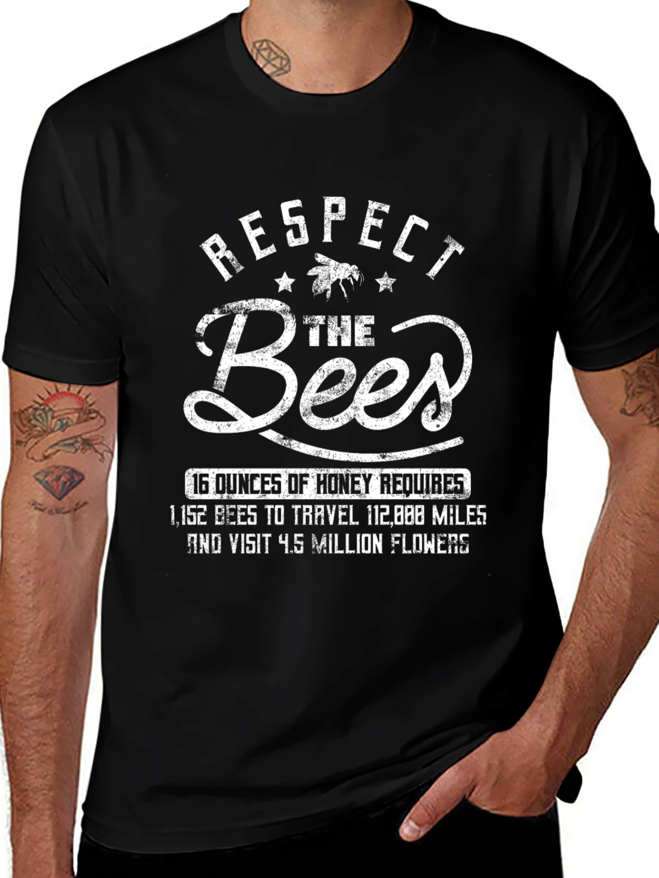 Respect the Bees Graphic T-Shirt - Honey Bee Lover