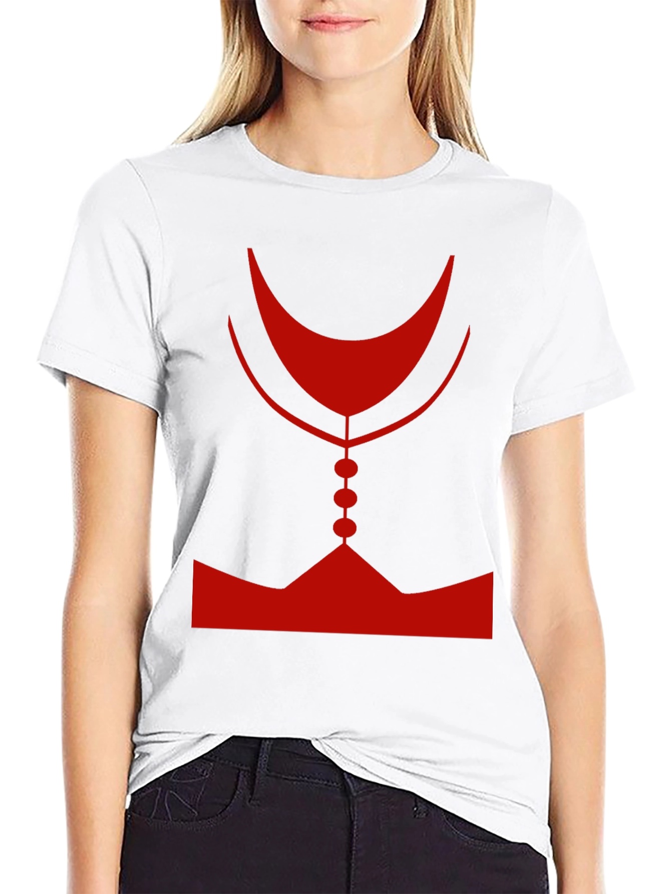 Abstract Red Graphic Print Mens Black T-Shirt