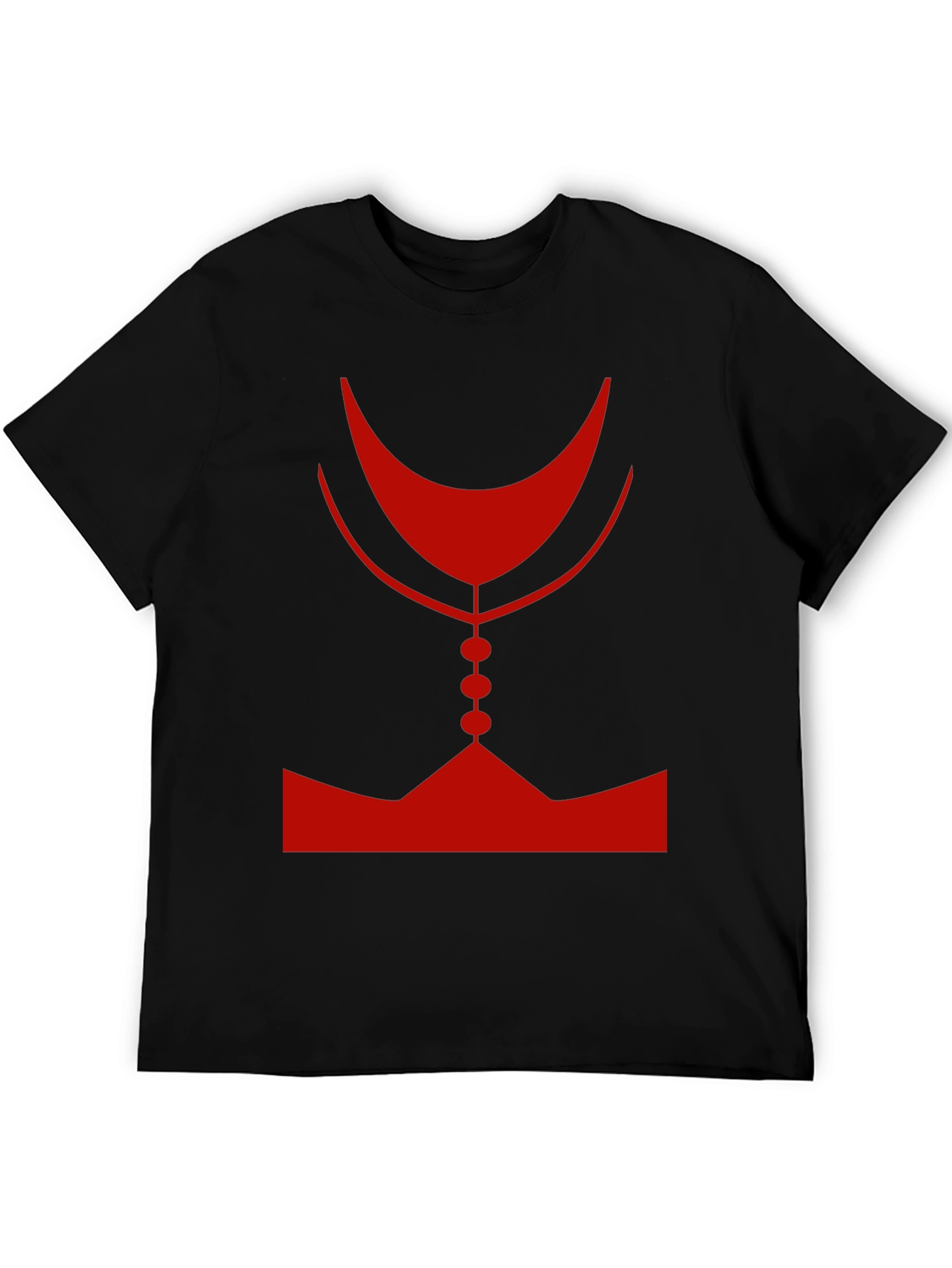 Abstract Red Graphic Print Mens Black T-Shirt