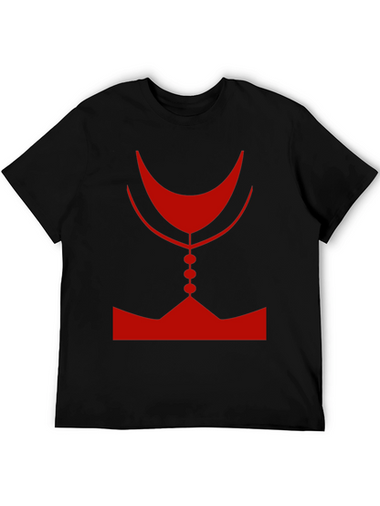 Abstract Red Graphic Print Mens Black T-Shirt