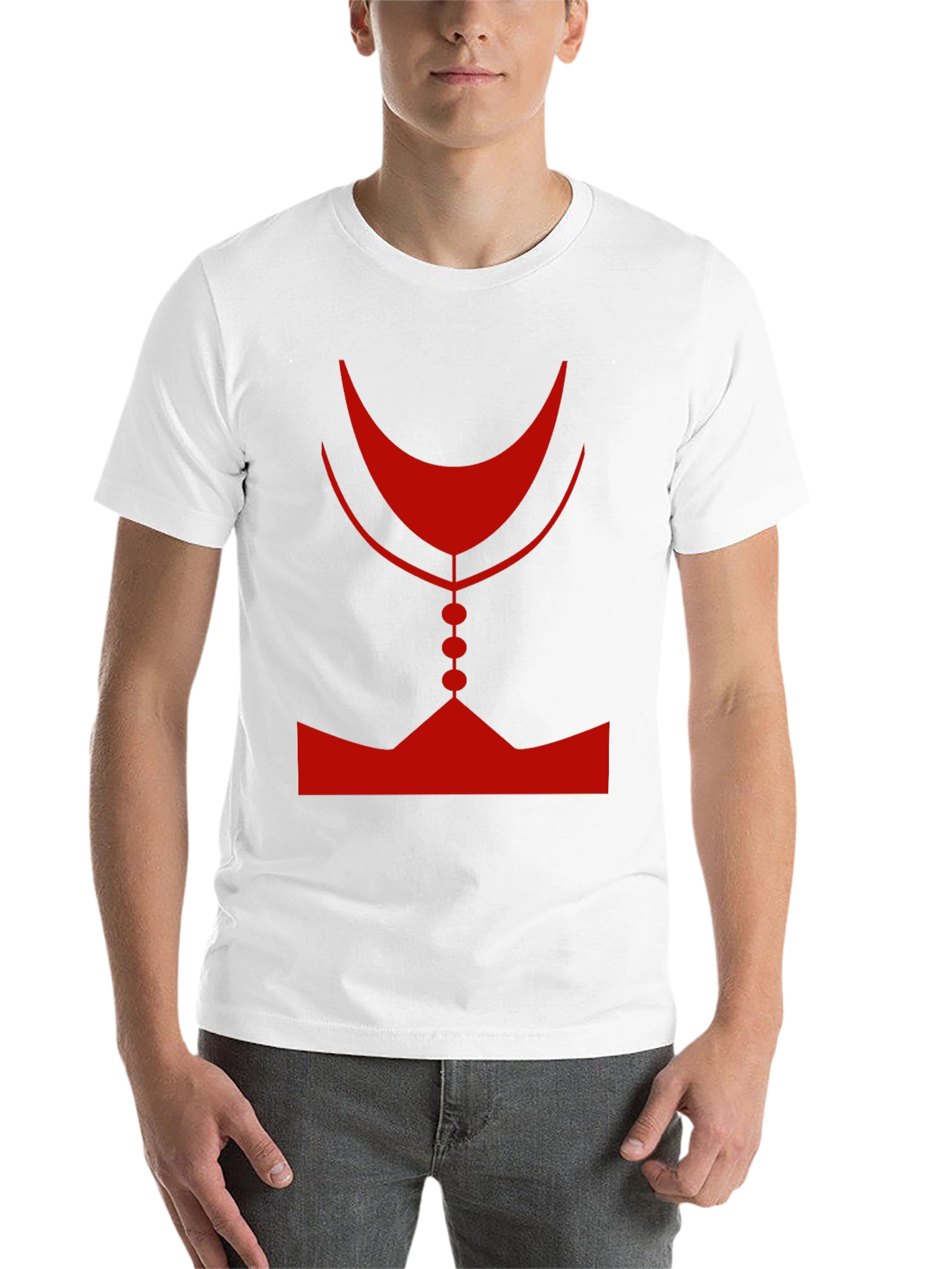 Abstract Red Graphic Print Mens Black T-Shirt