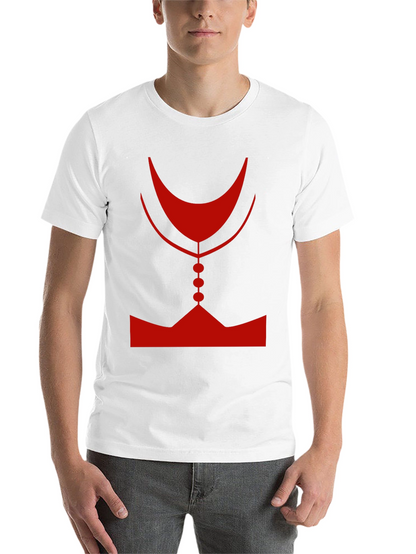 Abstract Red Graphic Print Mens Black T-Shirt