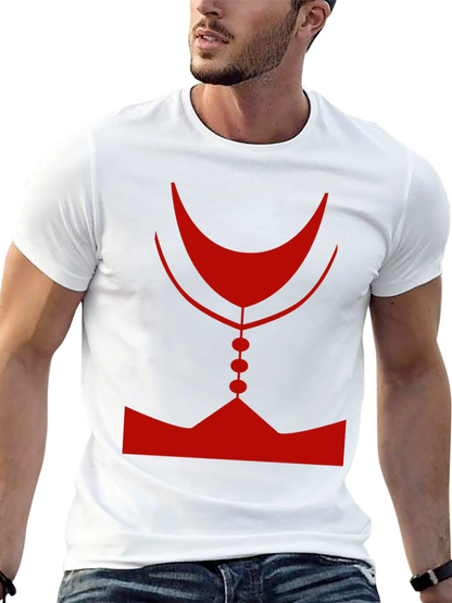 Abstract Red Graphic Print Mens Black T-Shirt