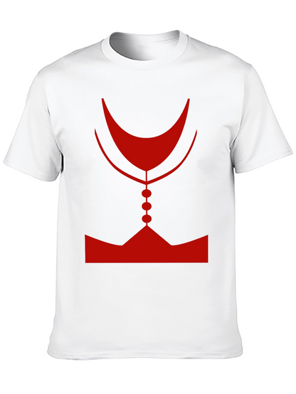 Abstract Red Graphic Print Mens Black T-Shirt