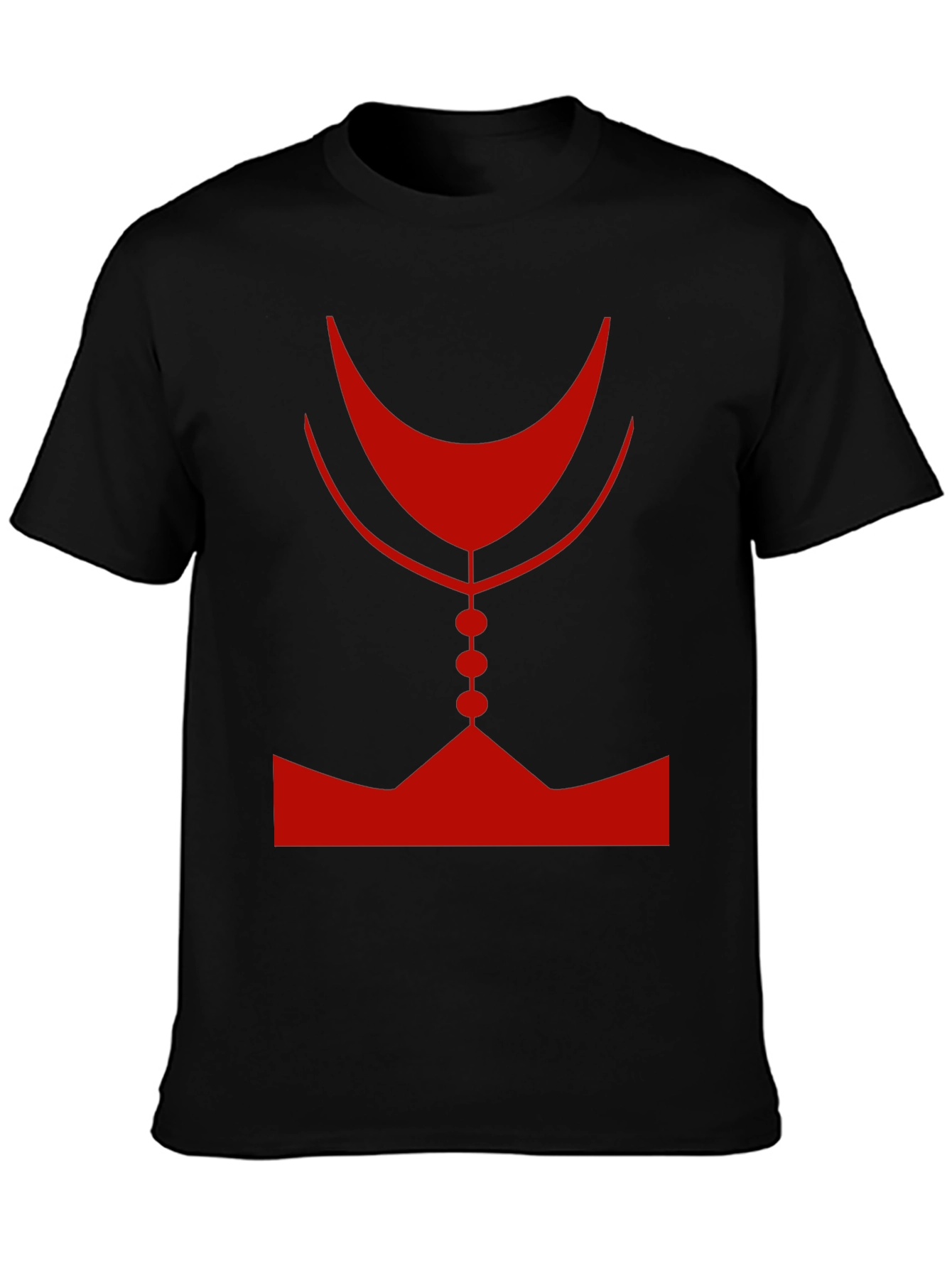 Abstract Red Graphic Print Mens Black T-Shirt