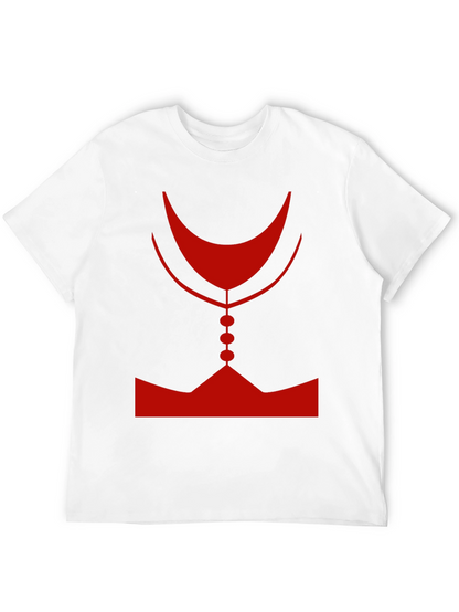 Abstract Red Graphic Print Mens Black T-Shirt