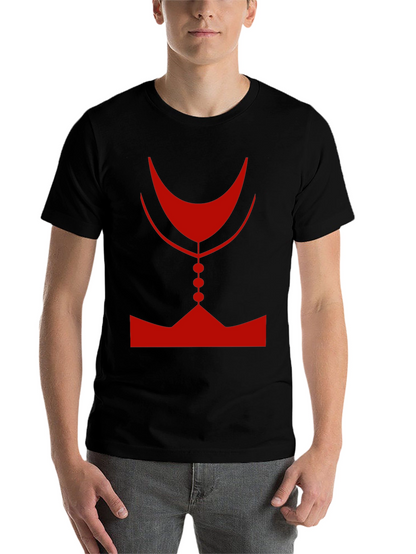 Abstract Red Graphic Print Mens Black T-Shirt