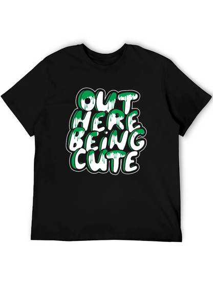 Out Here Being Cute T-Shirt - Stylish Black Tee