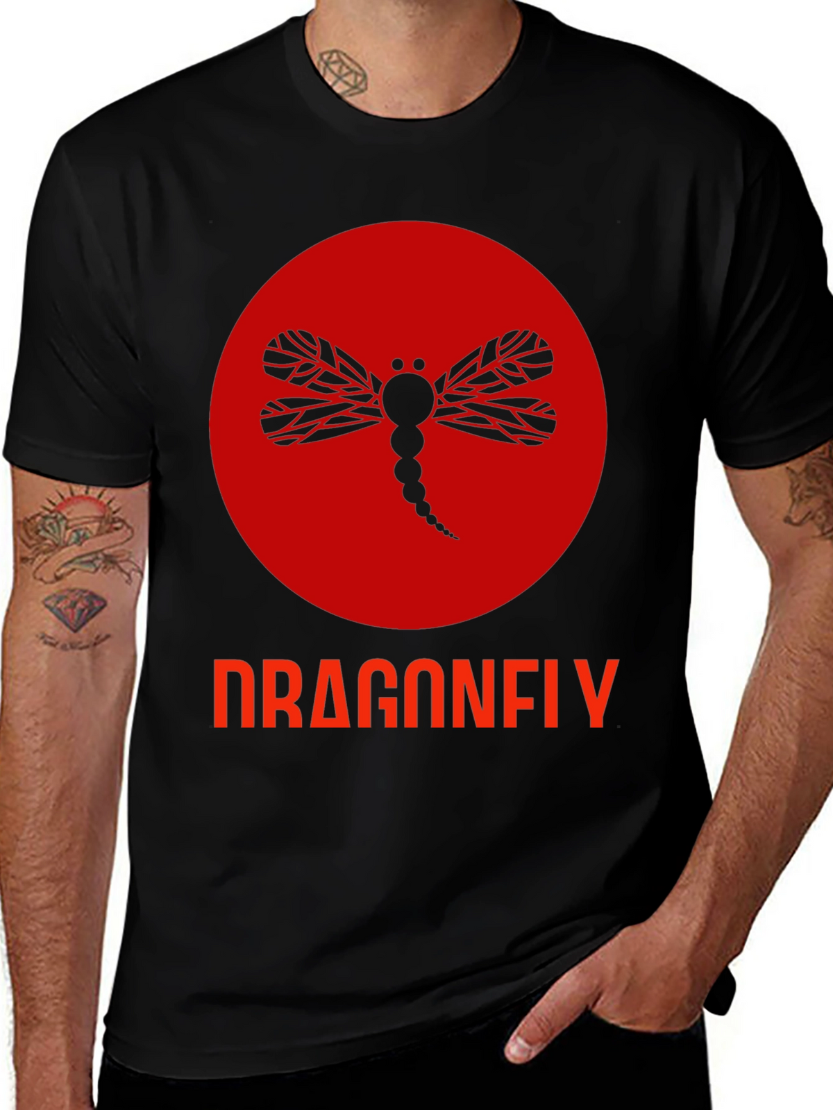 Dragonfly Graphic Tee - Black