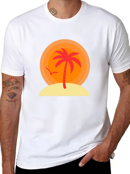 Sunset Palm Tree Graphic T-Shirt