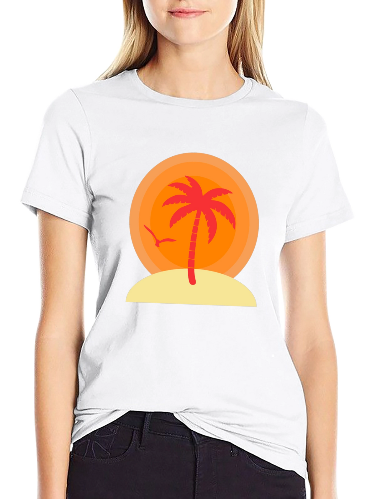 Sunset Palm Tree Graphic T-Shirt