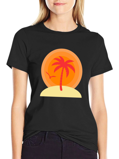 Sunset Palm Tree Graphic T-Shirt