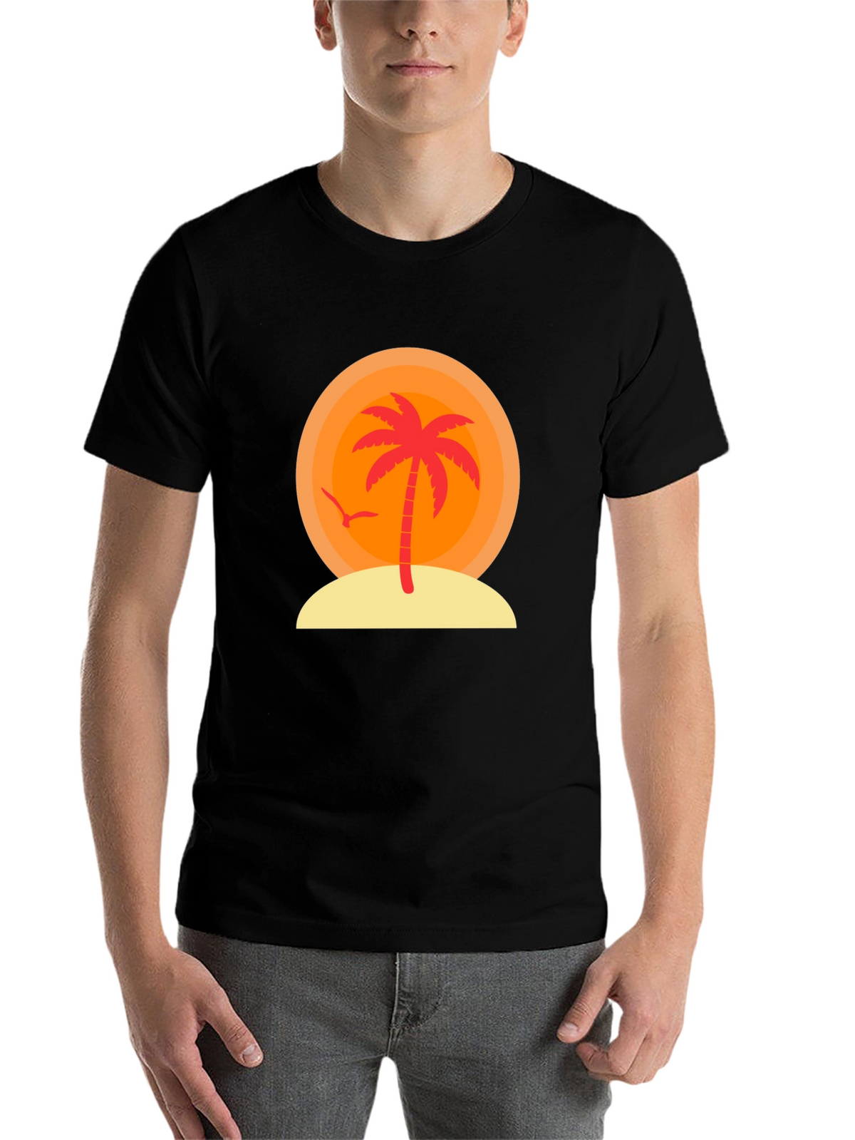 Sunset Palm Tree Graphic T-Shirt