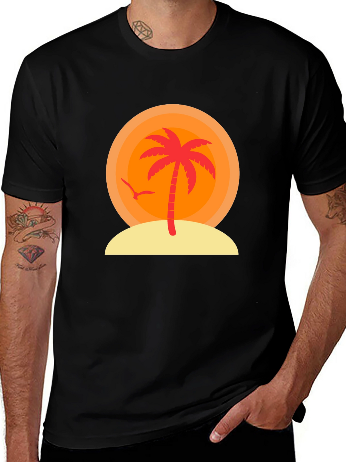 Sunset Palm Tree Graphic T-Shirt
