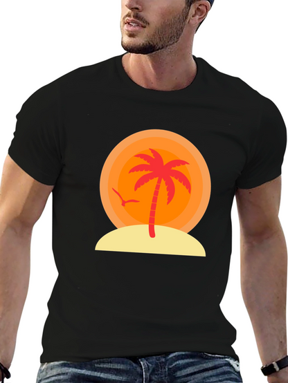Sunset Palm Tree Graphic T-Shirt