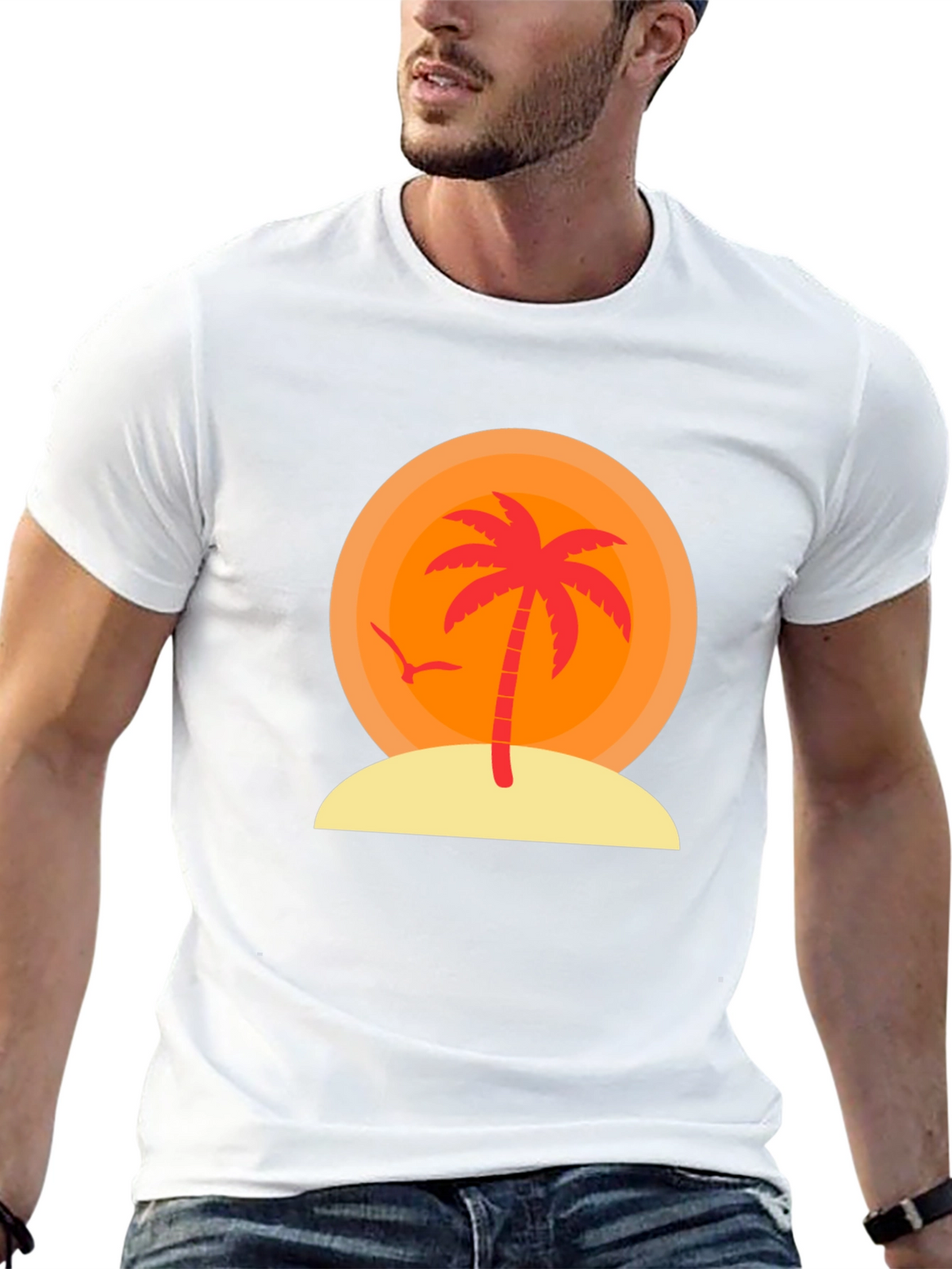Sunset Palm Tree Graphic T-Shirt