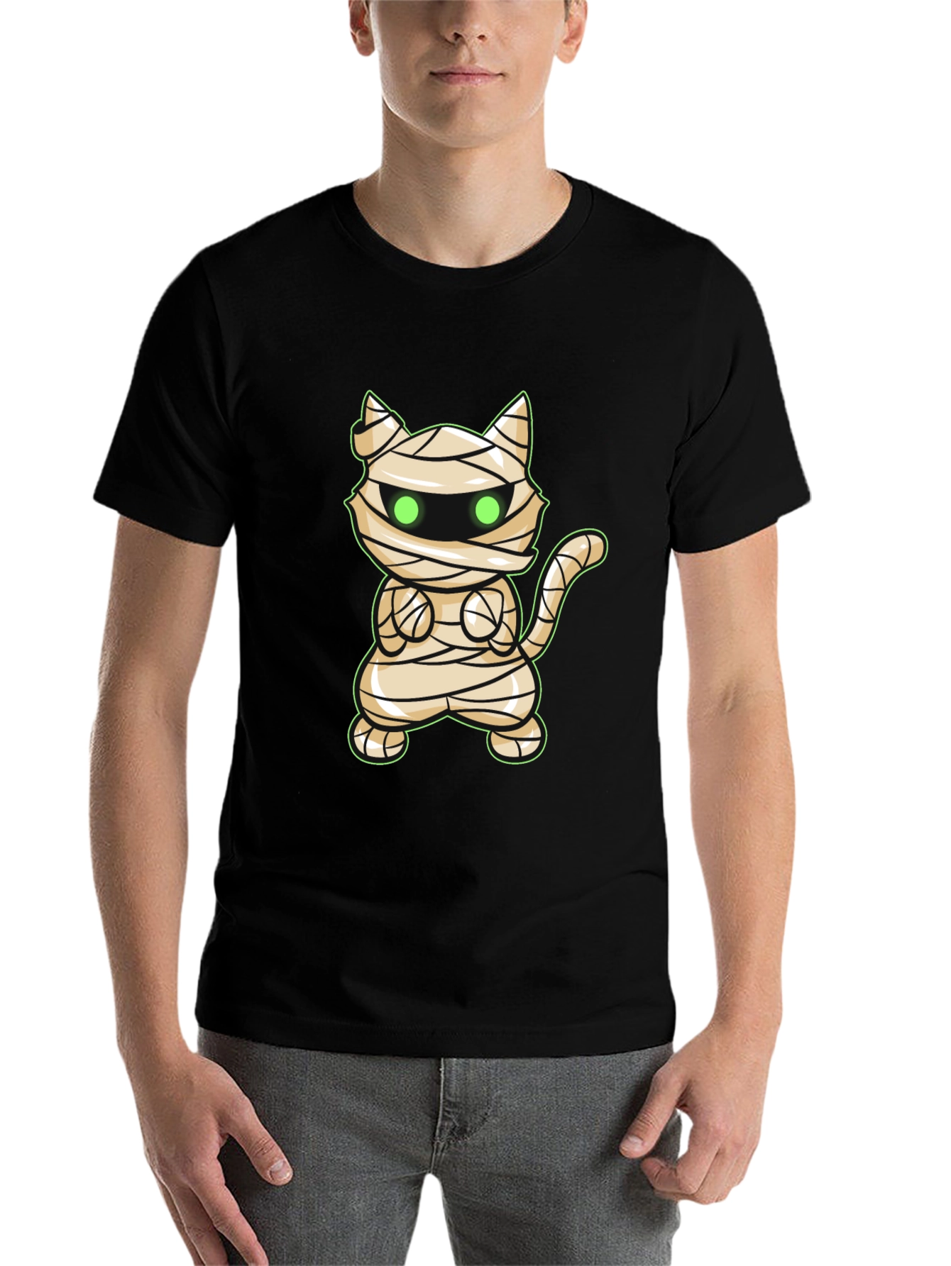 Mummy Cat Halloween T-Shirt - Cute Graphic Tee