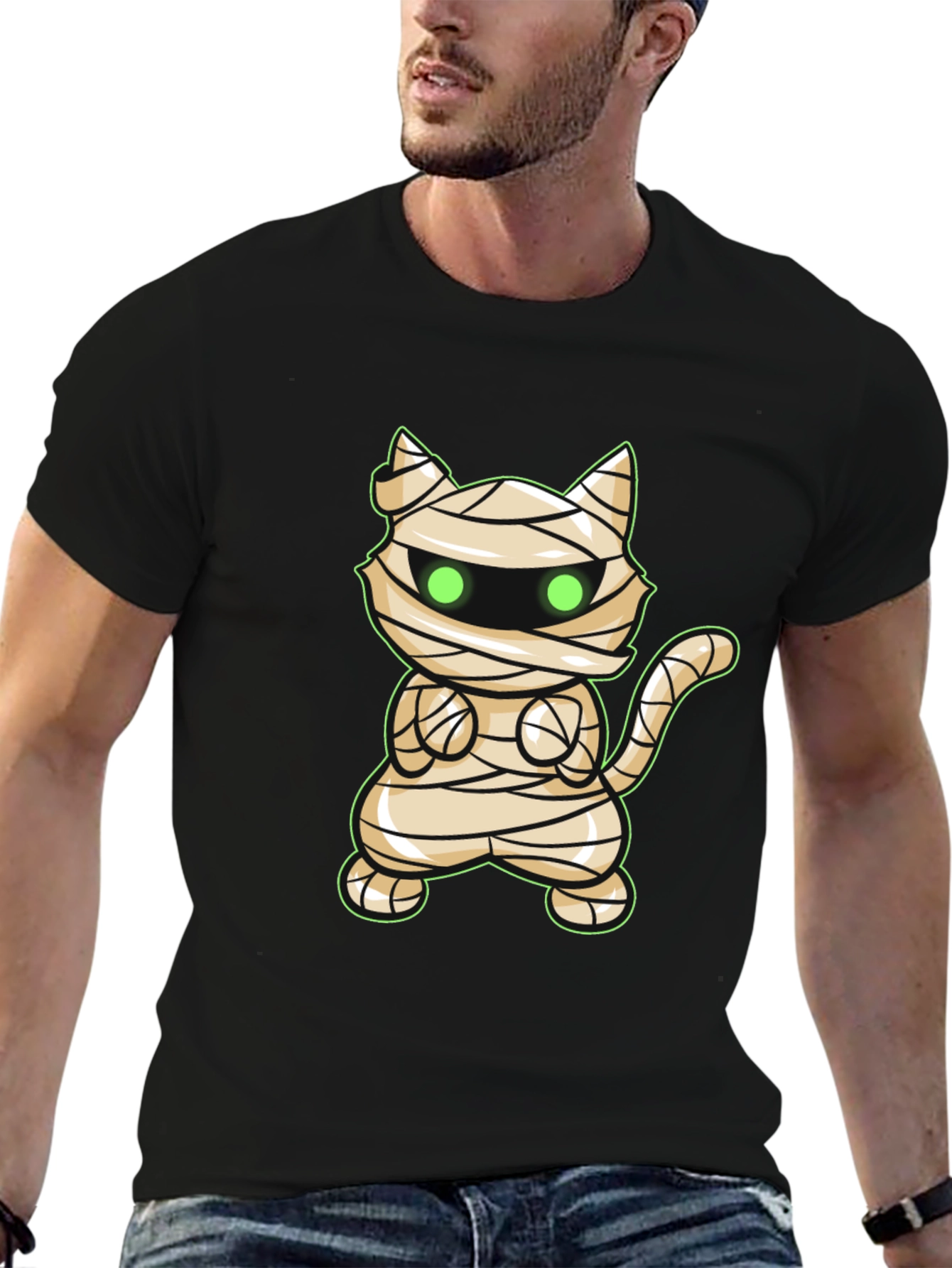 Mummy Cat Halloween T-Shirt - Cute Graphic Tee
