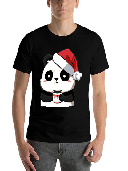 Cute Panda Santa Hat Coffee Mug Graphic T-Shirt