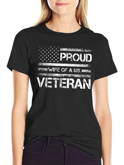 Proud Wife of a U.S. Veteran Graphic Tee