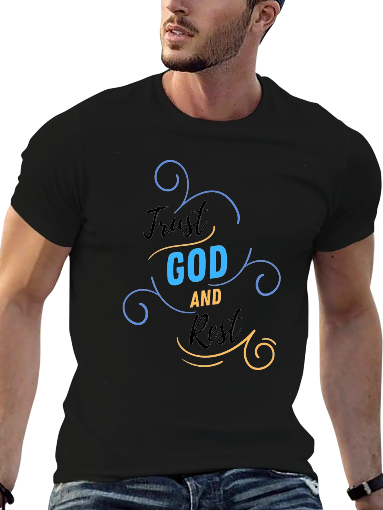 Trust God and Rest Graphic T-Shirt - Religious Apparel
