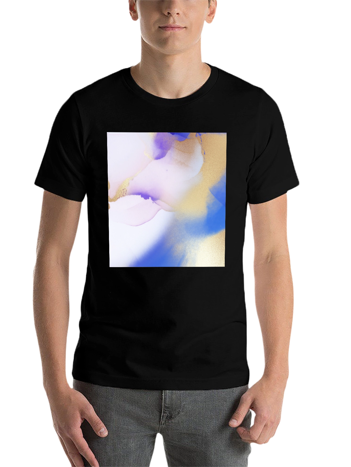 Abstract Art Print Black T-Shirt