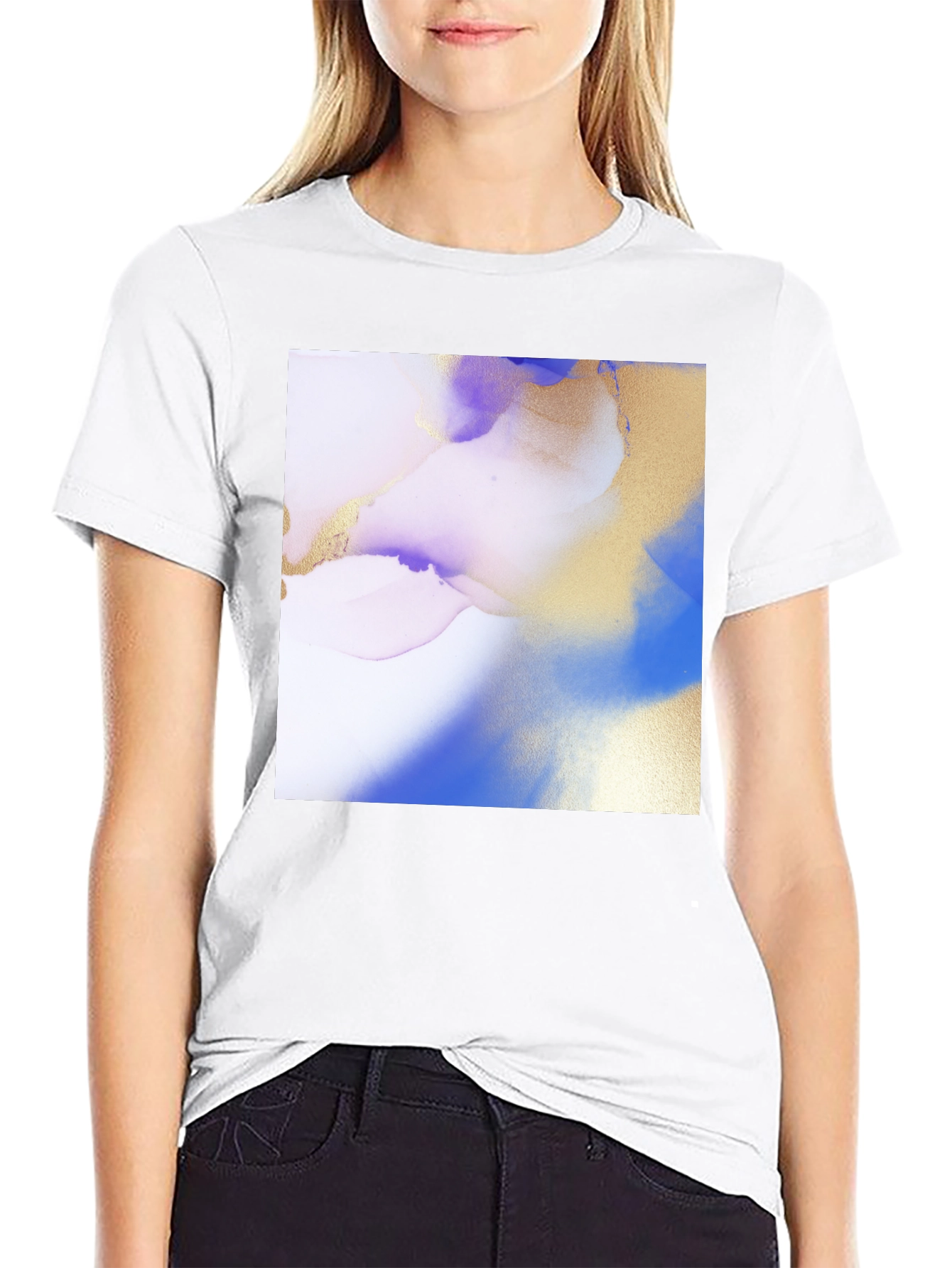 Abstract Art Print Black T-Shirt