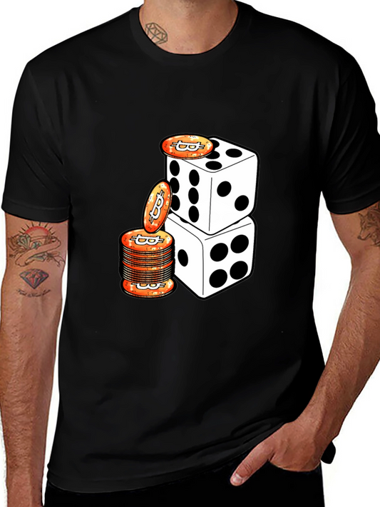 Bitcoin Dice Stack Black T-Shirt